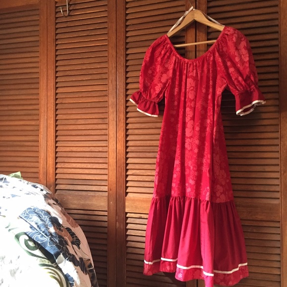 Red Floral Muu Muu Dress - Picture 1 of 3