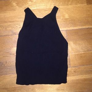 Brandy Melville black cris cross tank
