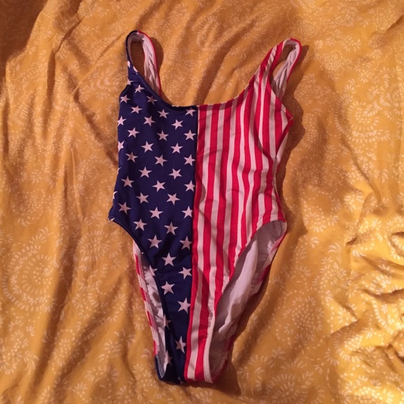 American Apparel Flag Swimsuit