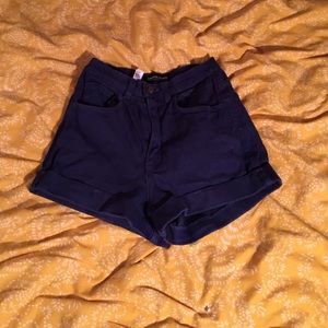 American Apparel. Cuff shorts. Navy. Size 24/25.