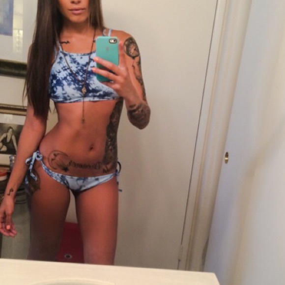 Blue tie dye swimsuit