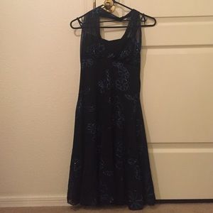 Dark navy halter dress