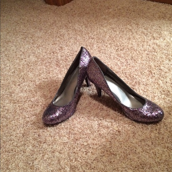 Purple sparkle high heels