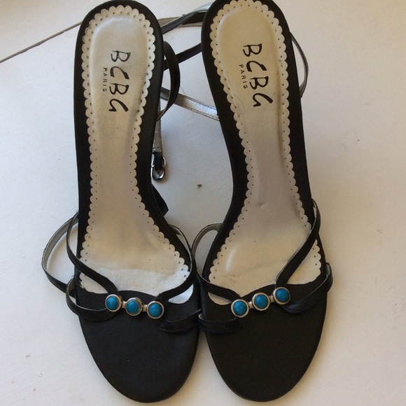 BCBG black leather sandals - Picture 2 of 4