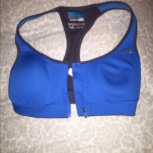 blue under armor bra