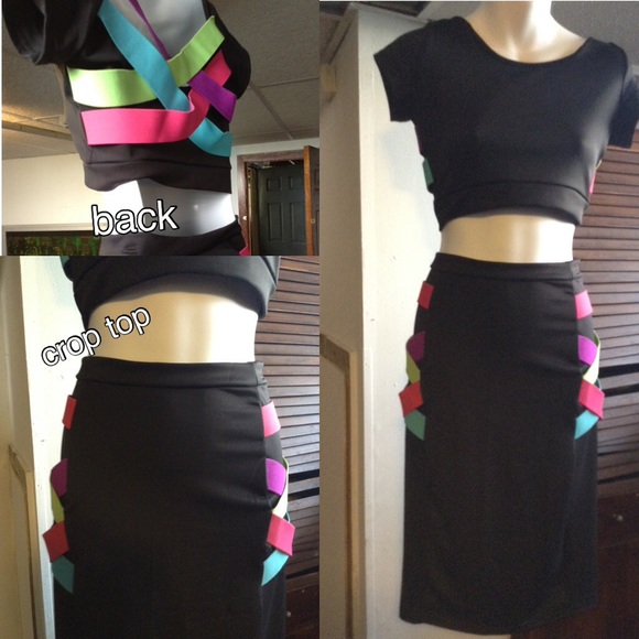 Crop Top Skirt Set