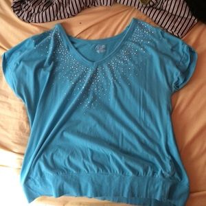 beautiful blue, sparkly tee.