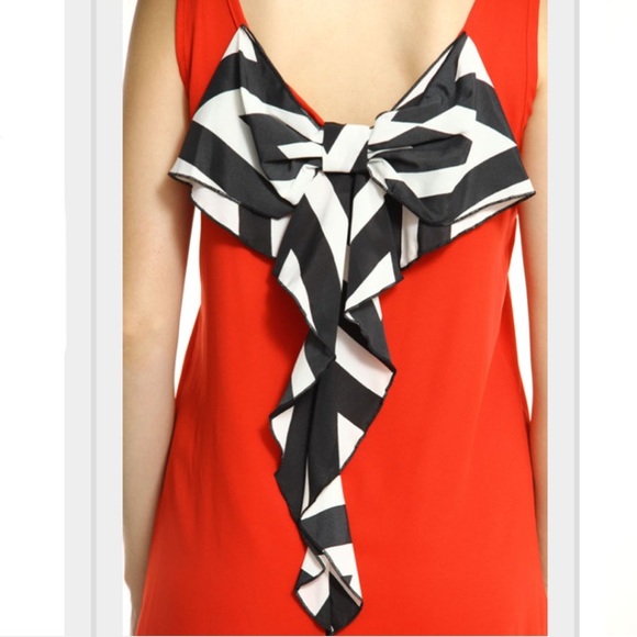 Solid Red Dress With Bow Back - Picture 3 of 3