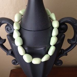 Lemon Chrysoprase Bead Necklace w/Sterling Clasp