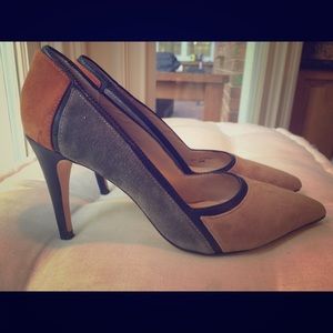Diane Von Furstenberg tri-colored suede heels