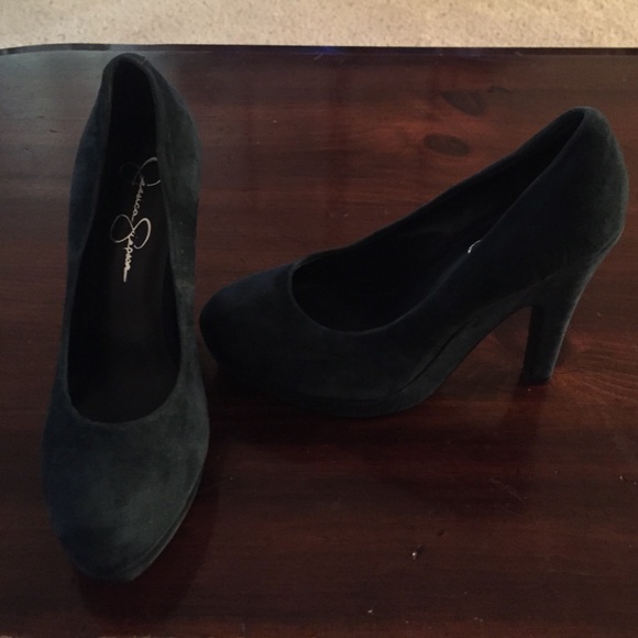 Jessica Simpson blue suede pumps