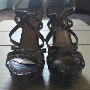 Kardashian Collection Snake Skin Heels