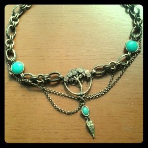 Lucky Brand boho turquoise tree of life necklace