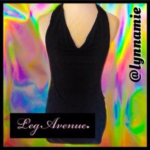 Black halter mini dress with side cut-out