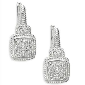 Judith Ripka White Sapphire & Sterling Earrings