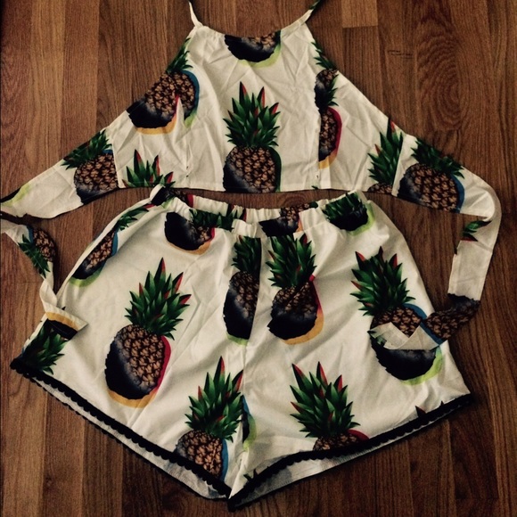 Pineapple two piece romper