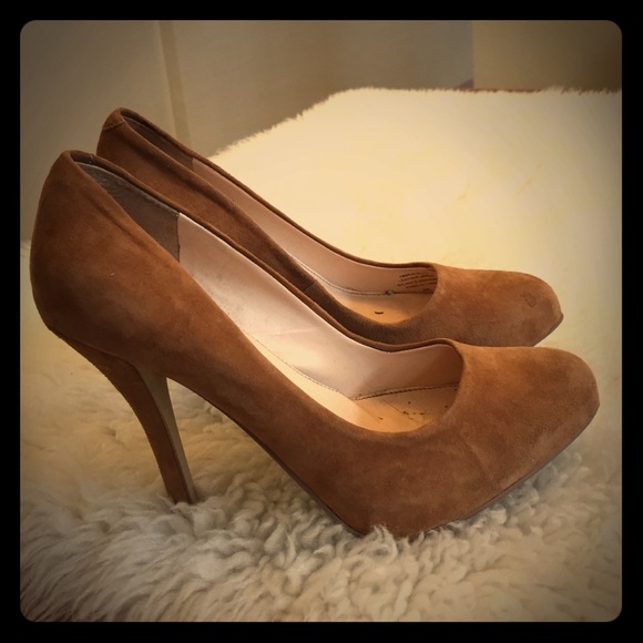 Brown Suede Platform Heels