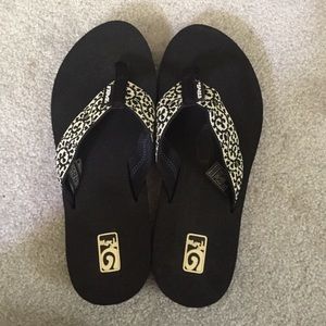 Black and White Teva Sandals