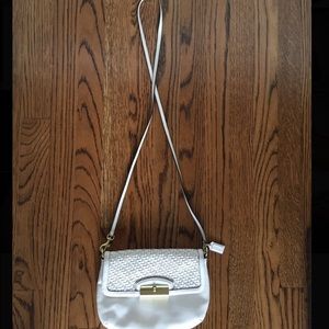 White coach purse side purse small cross body