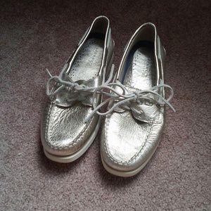 Metallic Sperry Boat Shoes size 9