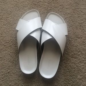 white sandals