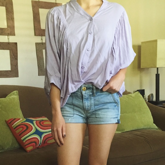 Oversized 70's style purple blouse
