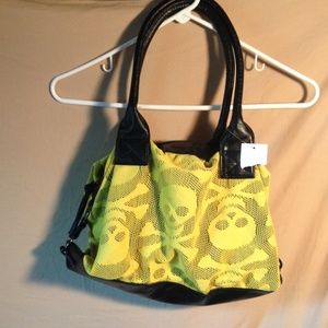 Yellow skull handbag