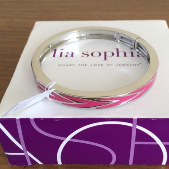 Lia sophia silver and pink stretch bracelet - Picture 1 of 3