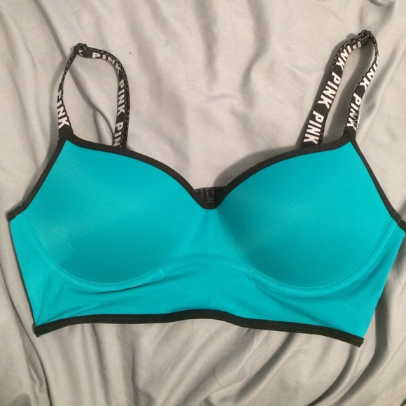 Pink teal bra