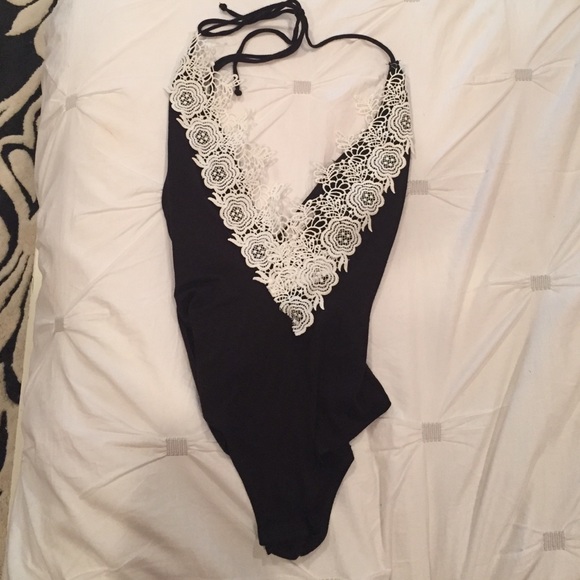 Amazing black and white floral one piece