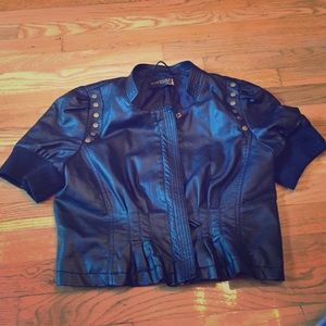 Faux Leather Half Jacket