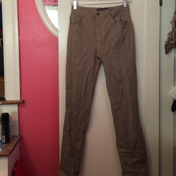 Khaki denim straight leg pants!!