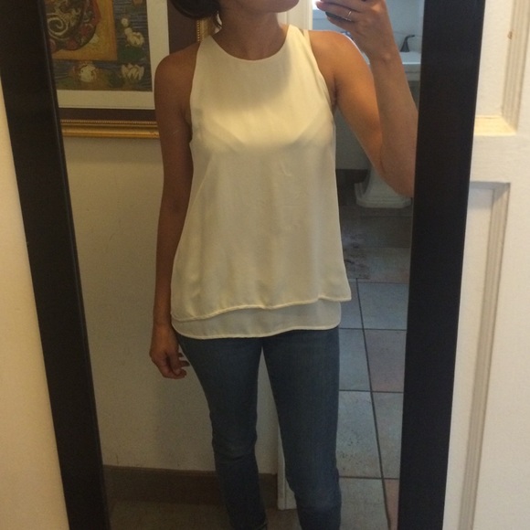 White chiffon Theory tulip top
