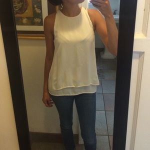 White chiffon Theory tulip top