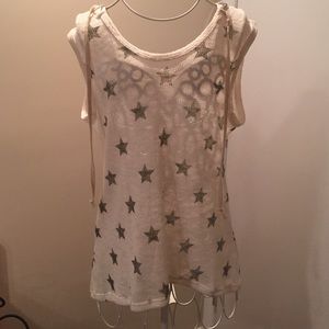 Vintage Havana Star Knit Top with Hood