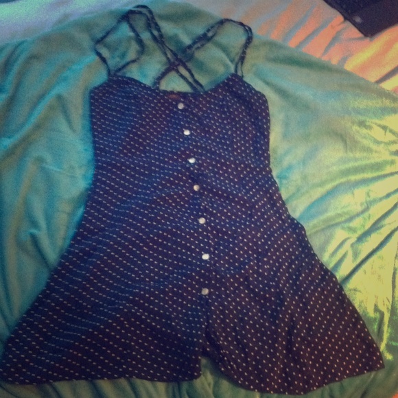 Top shop navy and white polka for dress