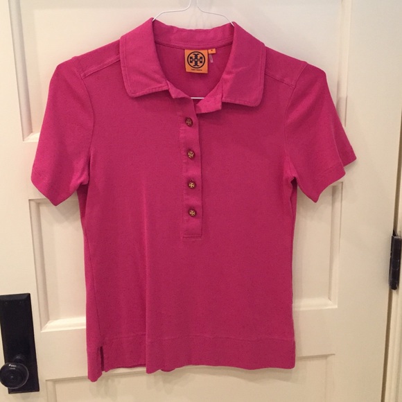 Tory Burch magenta collard top
