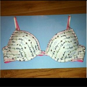 L.E.I. Multi Colored Writing Push Up Bra