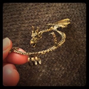 Gold dragon ear accessory