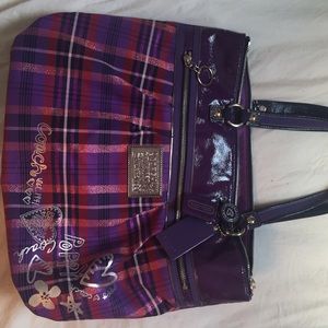 Limited Edition Coach Tartan Plaid 'Poppy' Tote