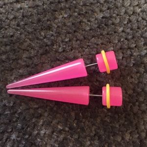 Pink and yellow faux gauges