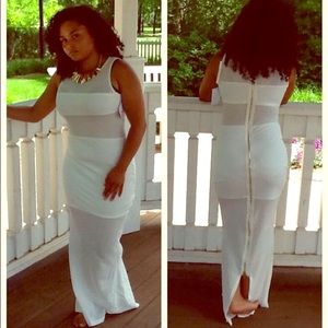Sexy ivory maxi dress