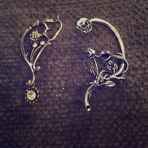 One gold and one silver earring