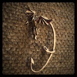 Silver dragon ear accessory