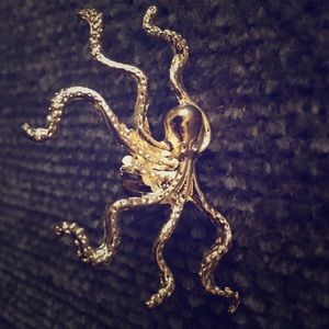 Golden octopus ear accessory