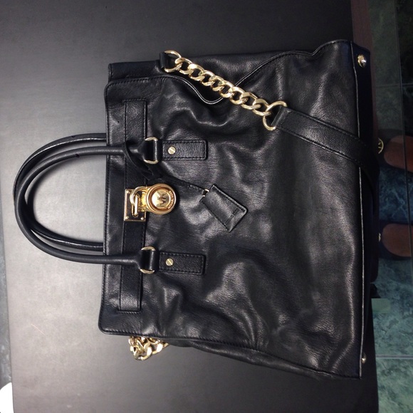 Michael Kors Hamilton Leather Tote - Black
