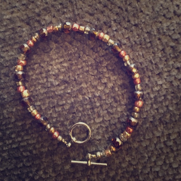Handmade brown and golden bracelet