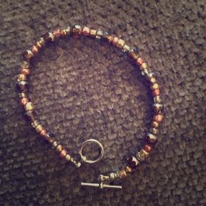 Handmade brown and golden bracelet