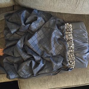 A dark blue short dress