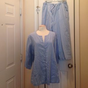 Eileen Fisher linen top & pant set